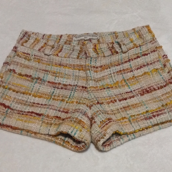 Anthropologie What Comes Around Goes Around Multicolor Tweed Boucle Shorts - Picture 2 of 13